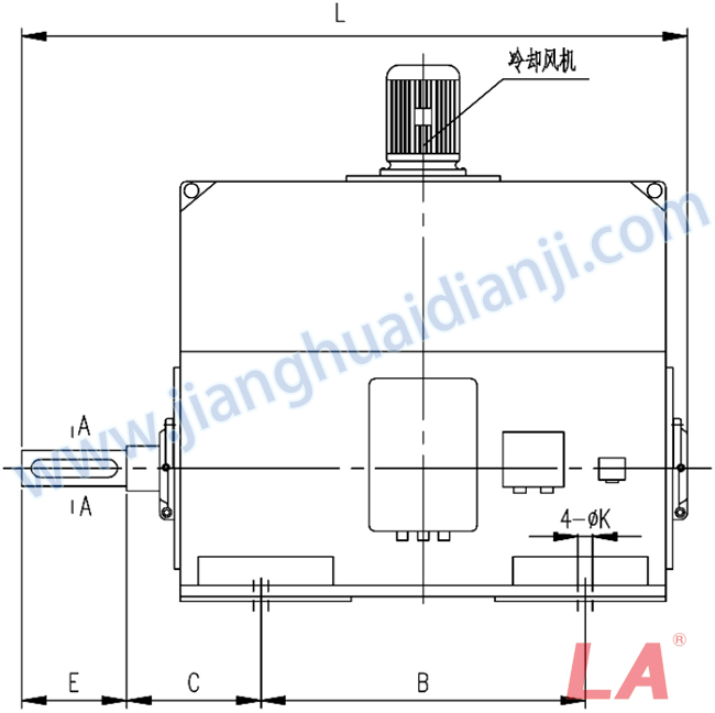 YP系列高壓變頻調(diào)速三相異步電動(dòng)機(jī)安裝尺寸圖(IP54、IP55 6KV) - 六安江淮電機(jī)有限公司