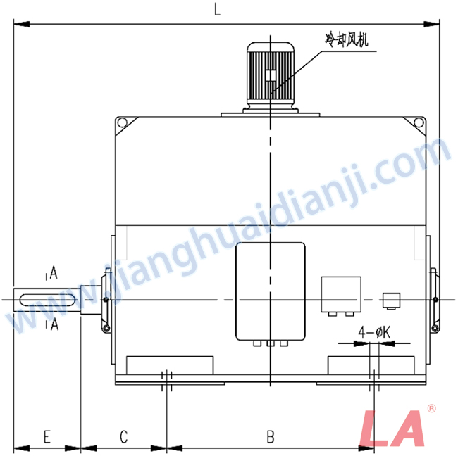 YP系列高壓變頻調(diào)速三相異步電動(dòng)機(jī)安裝尺寸圖(IP54、IP55 10KV) - 六安江淮電機(jī)有限公司