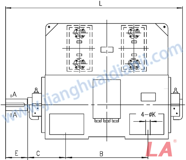 YKS系列大型高壓三相異步電動機外形及安裝尺寸圖(YKS710-1000 IP44、IP54、IP55) - 六安江淮電機有限公司